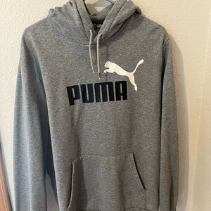 PUMA Men's Gray Logo Hoodie